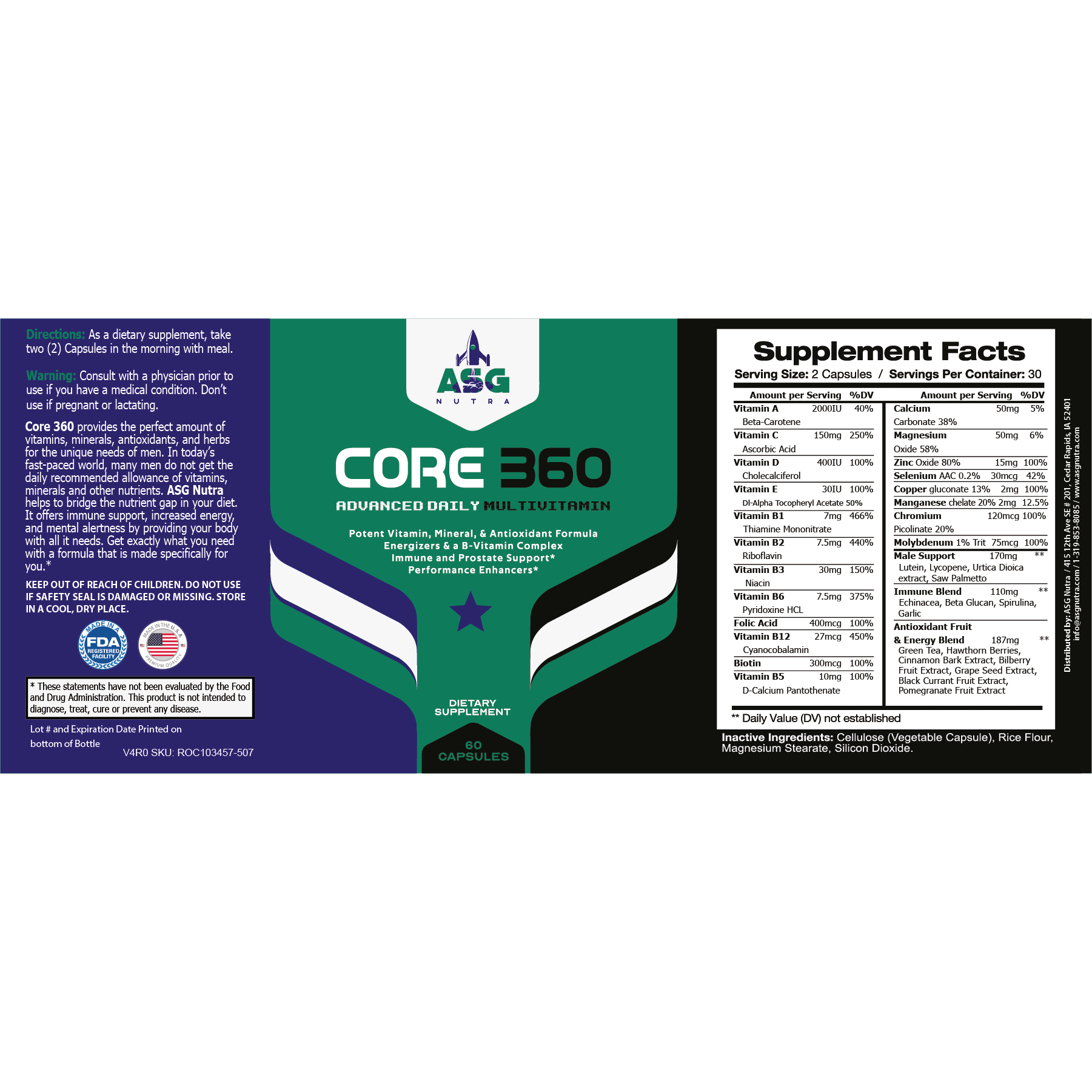 Men's Core 360 Essentials Multivitamin - ASGNUTRA